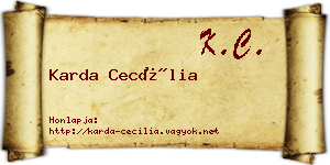 Karda Cecília névjegykártya